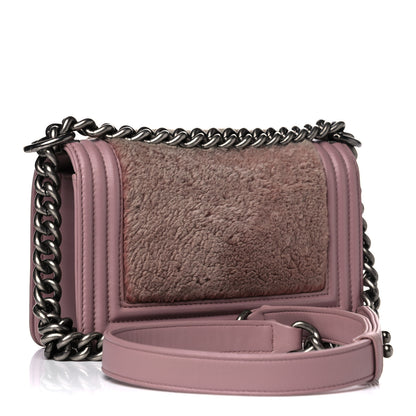 Chanel Fur Calfskin Small Boy Flap Pink 3 of 16