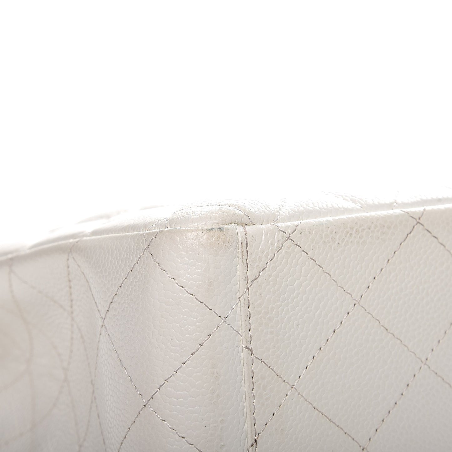 Caviar Quilted Maxi Double Flap White