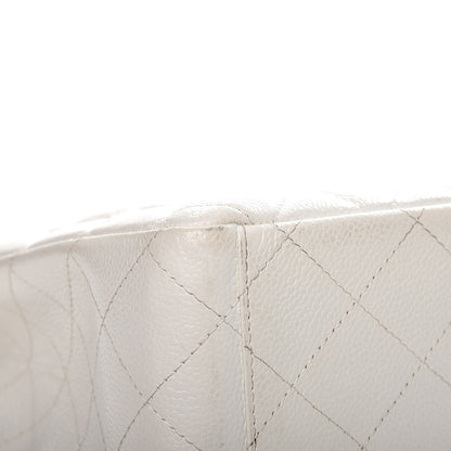 Chanel Caviar Quilted Maxi Double Flap White 12 of 16