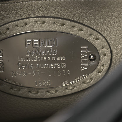 Fendi Cuoio Romano Selleria Bi-Color Mini Peekaboo Iconic Satchel Asfalto Latte 6 of 11