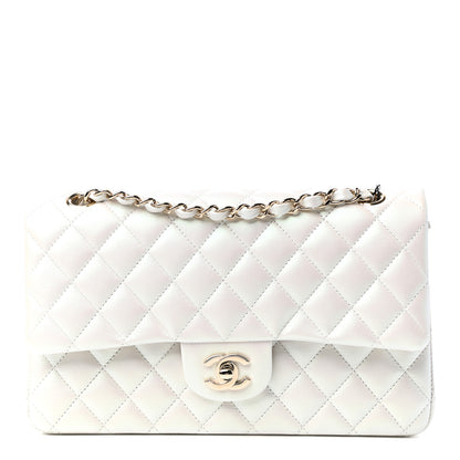 Chanel Iridescent Calfskin Quilted Medium Double Flap White 1 of 11