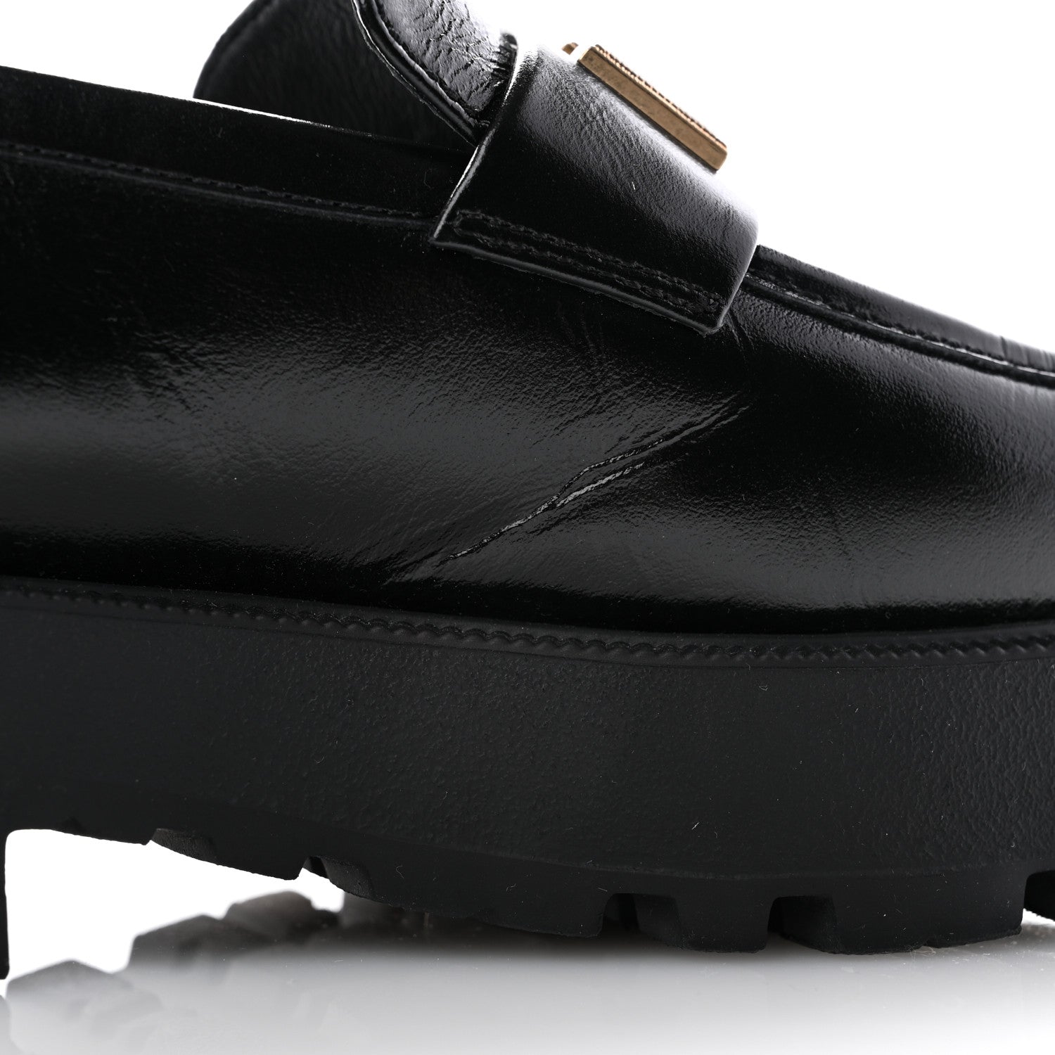 Chanel Shiny Calfskin Logo Loafers 36.5 Black 10 of 11