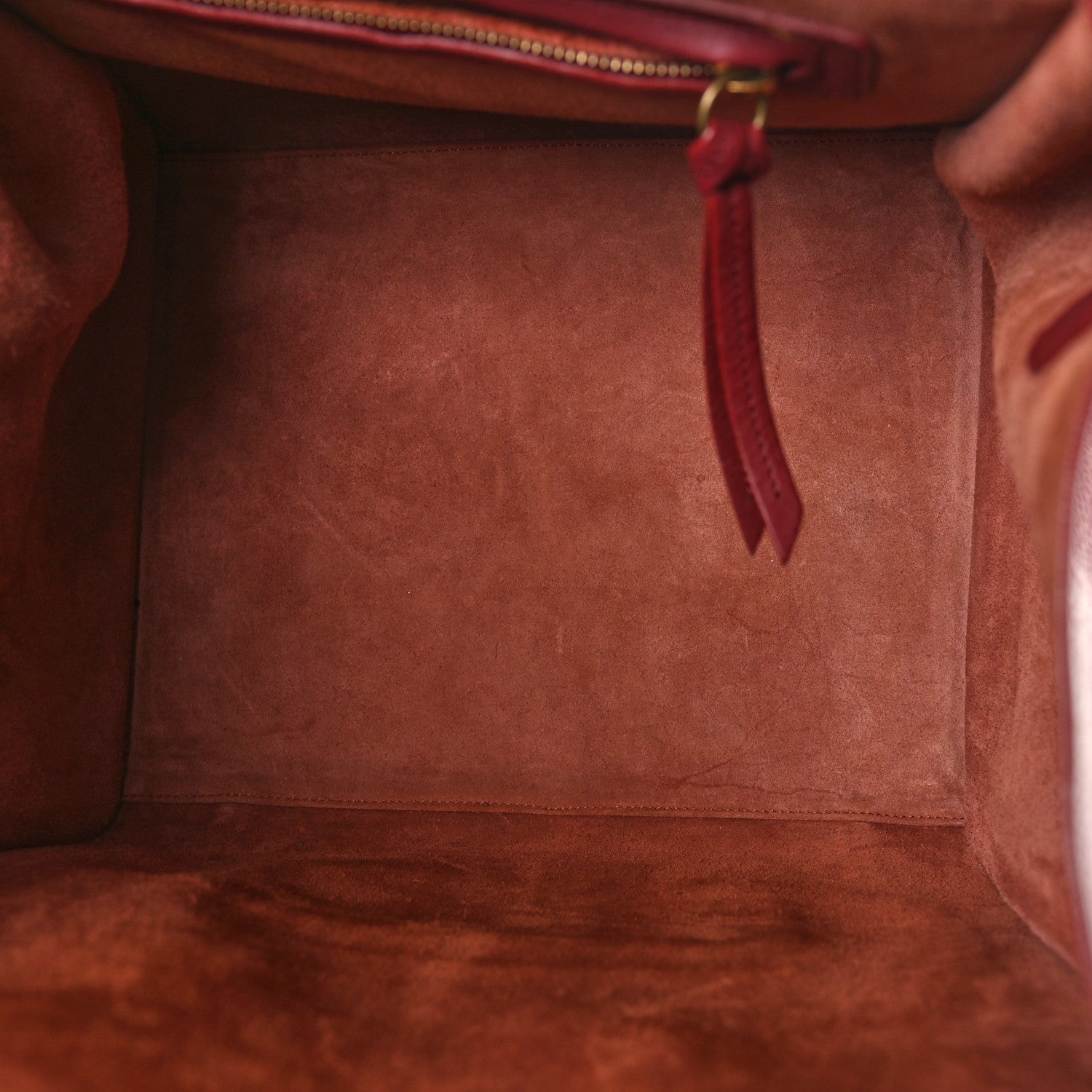 Celine Drummed Calfskin Medium Phantom Luggage Burgundy 5 of 11
