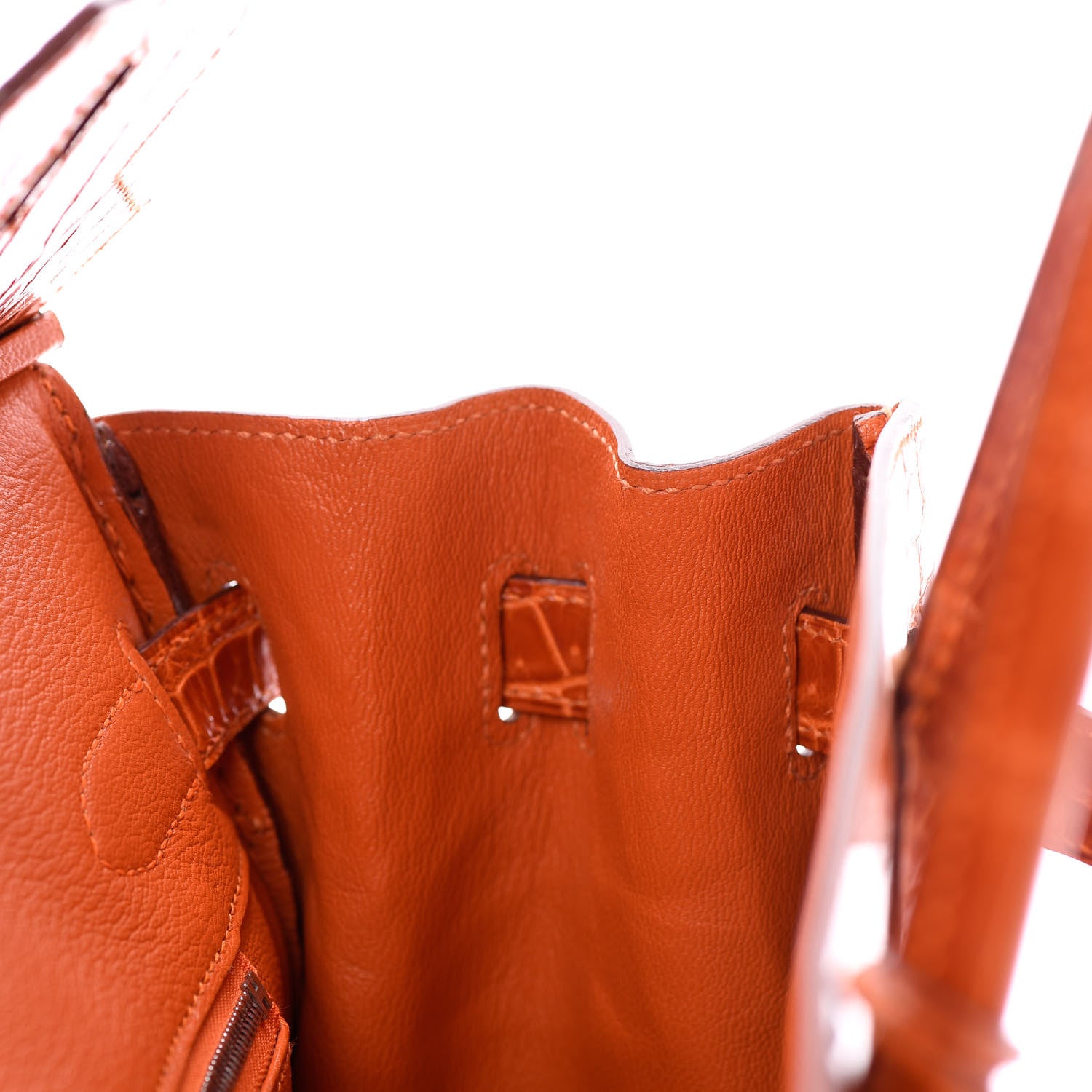 Hermes Shiny Porosus Crocodile Birkin 30 Orange 24 of 29