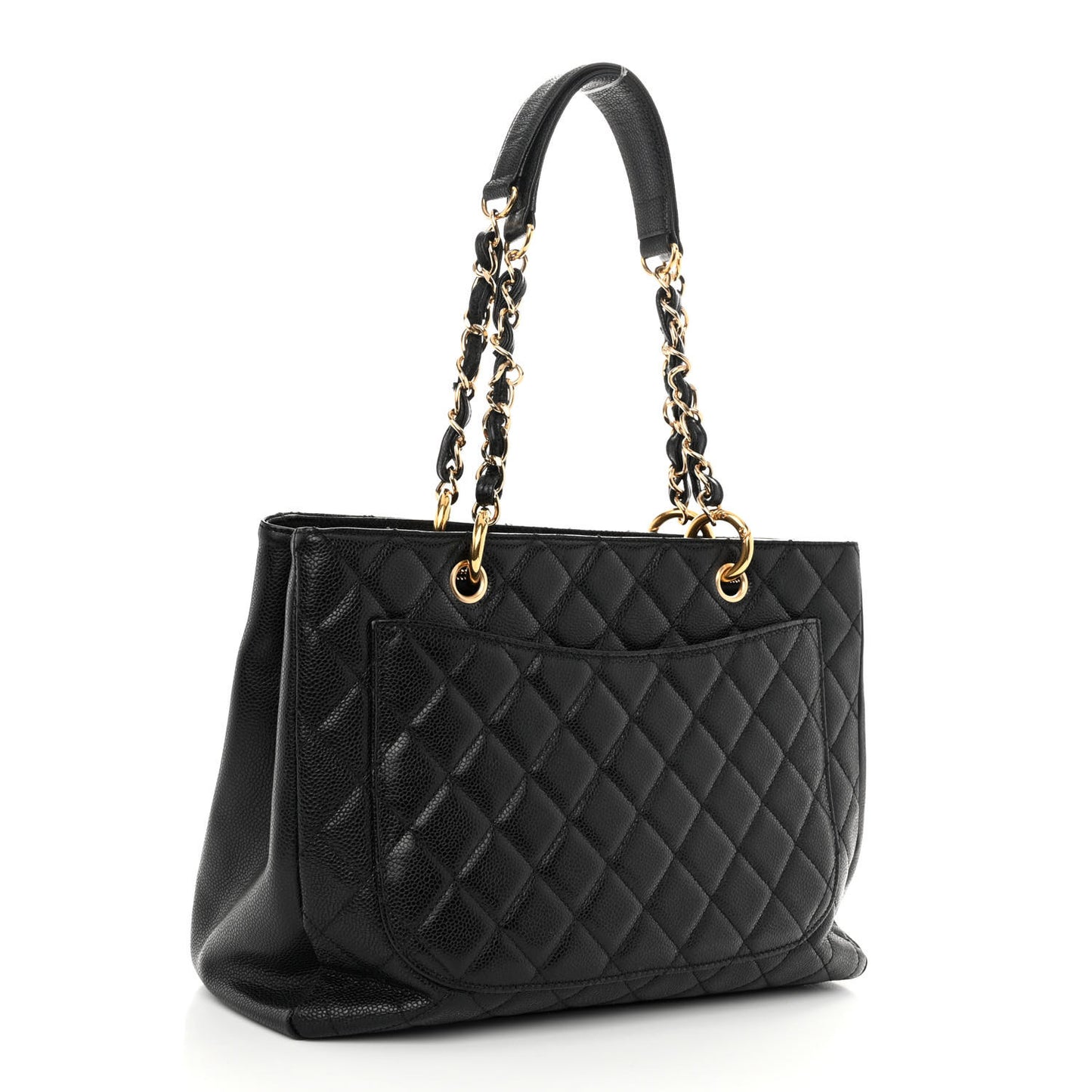 Caviar Quilted Grand Shopping Tote GST Black