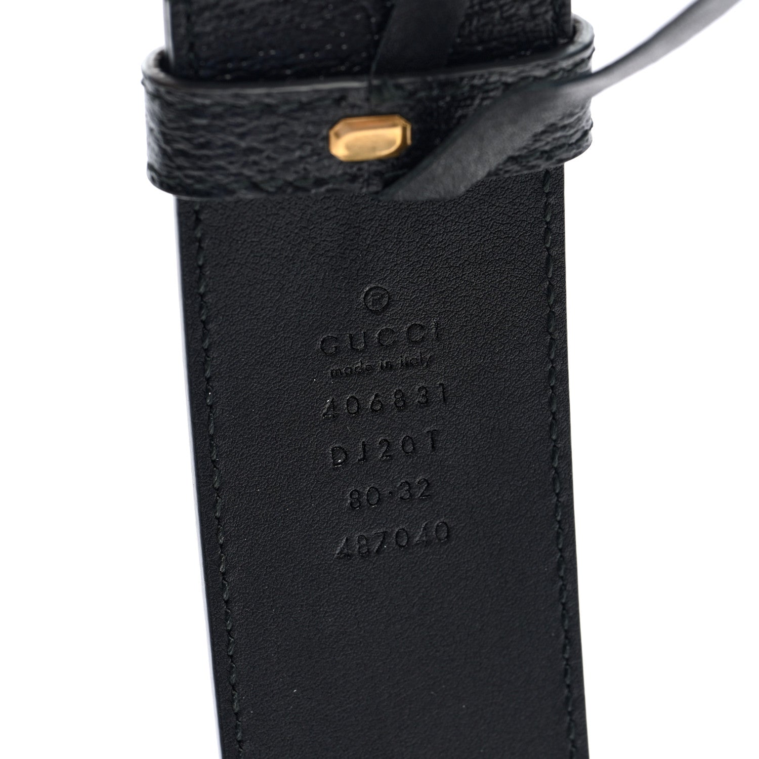 Gucci Textured Calfskin Double G 40mm Belt 80 32 Black 4 of 4