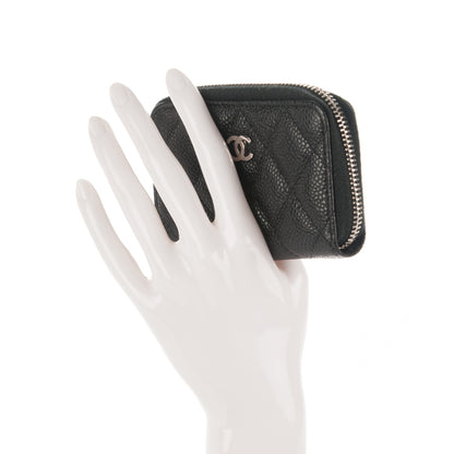 Chanel Caviar Quilted Zip Coin Purse Black 2 of 7