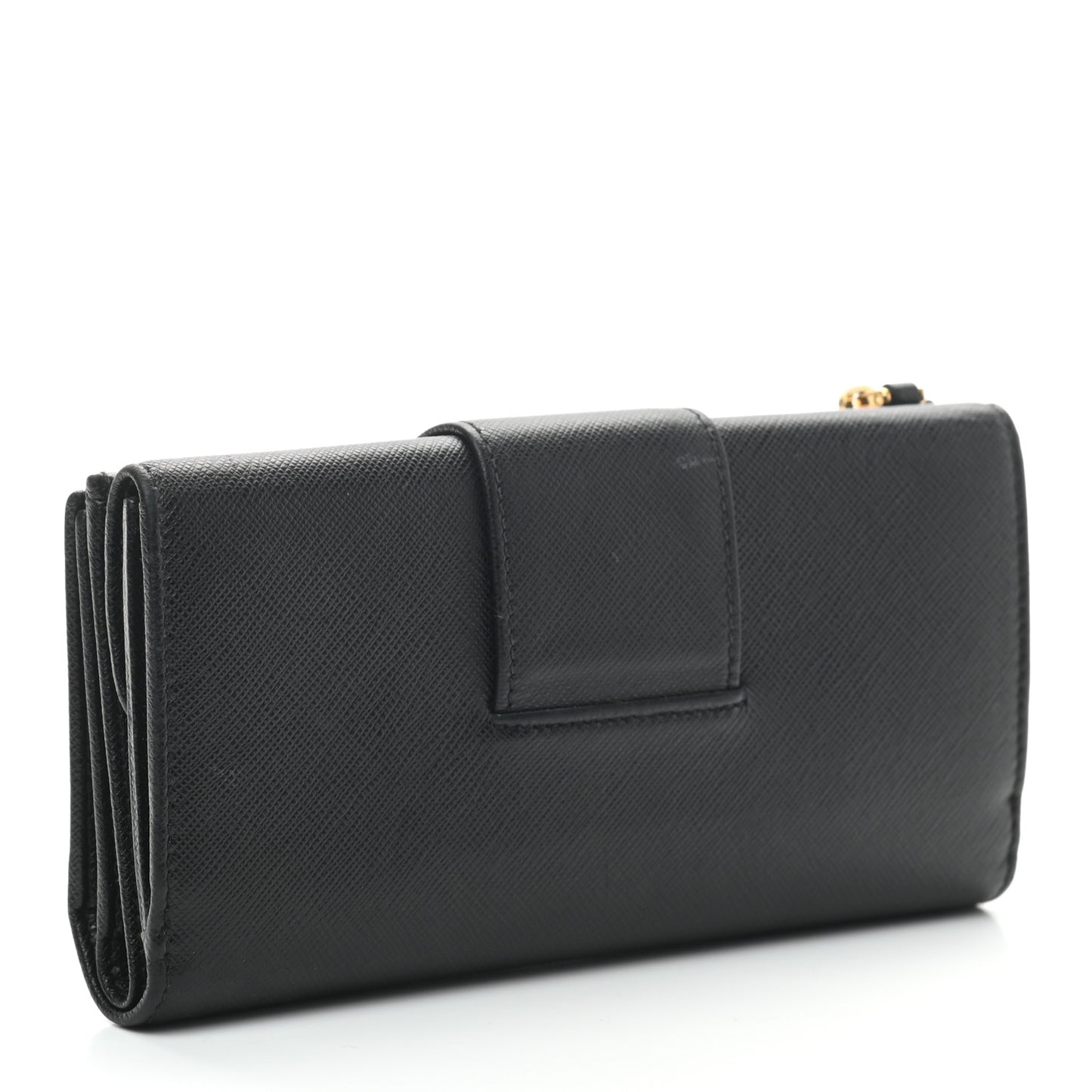 Saffiano Metal Tab Wallet Black