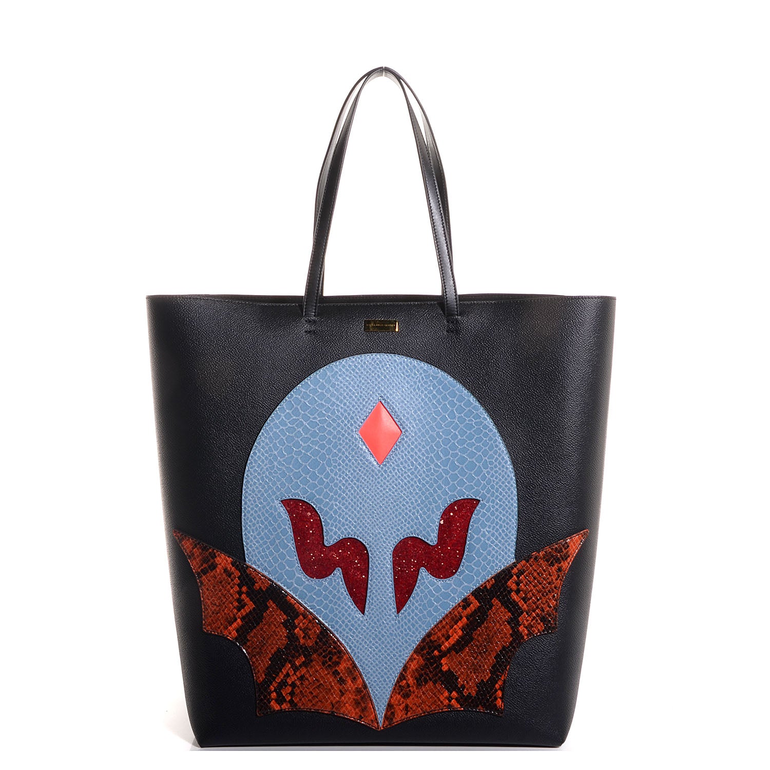 Stella McCartney Faux Leather Superstellaheroes Tote Black Skylight 1 of 8