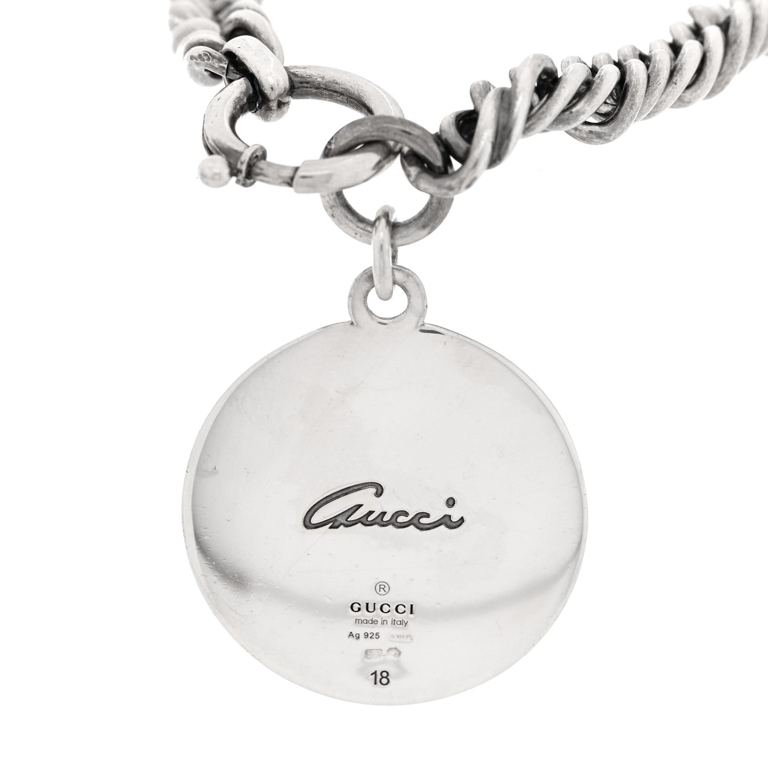 Gucci Sterling Silver Round Flora Chain Bracelet 2 of 2