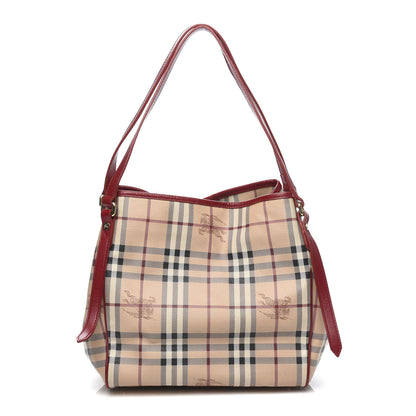Burberry Haymarket Check Small Canterbury Tote Military Red 1 of 13
