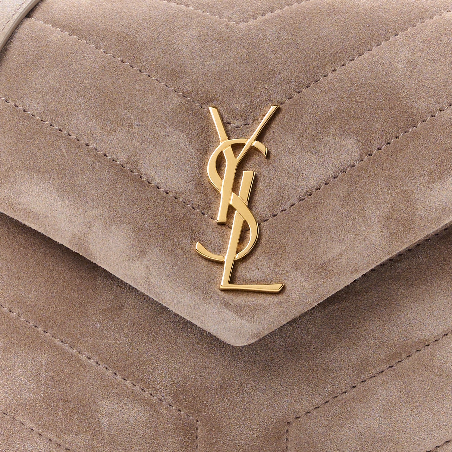 Saint Laurent Suede Toy Loulou Shoulder Bag Taupe 9 of 16