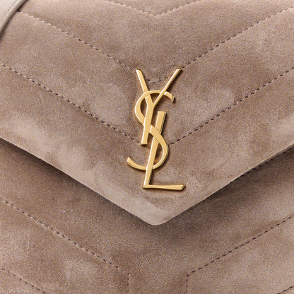 Saint Laurent Suede Toy Loulou Shoulder Bag Taupe 9 of 16