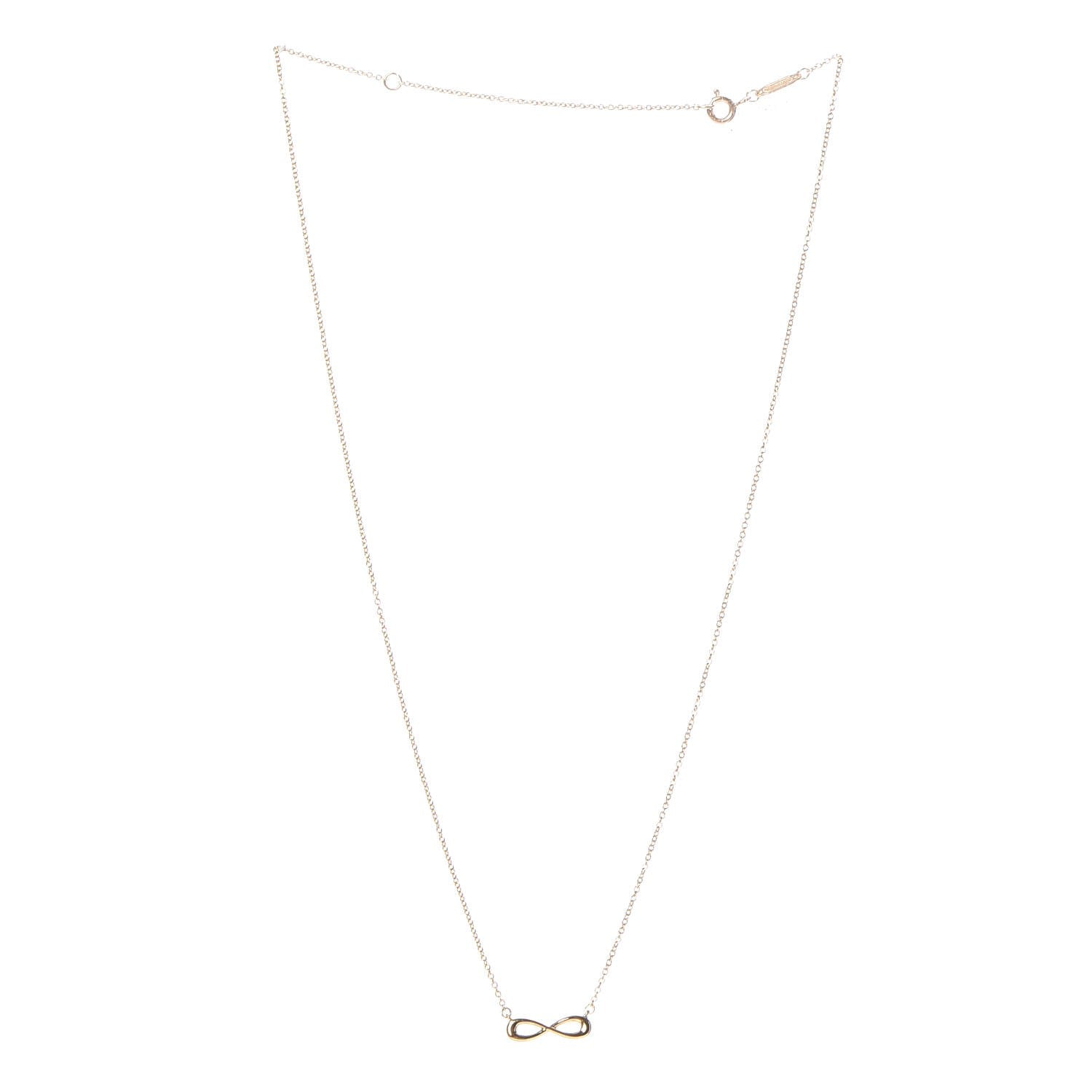 Tiffany 18K Yellow Gold Infinity Pendant Necklace 3 of 5