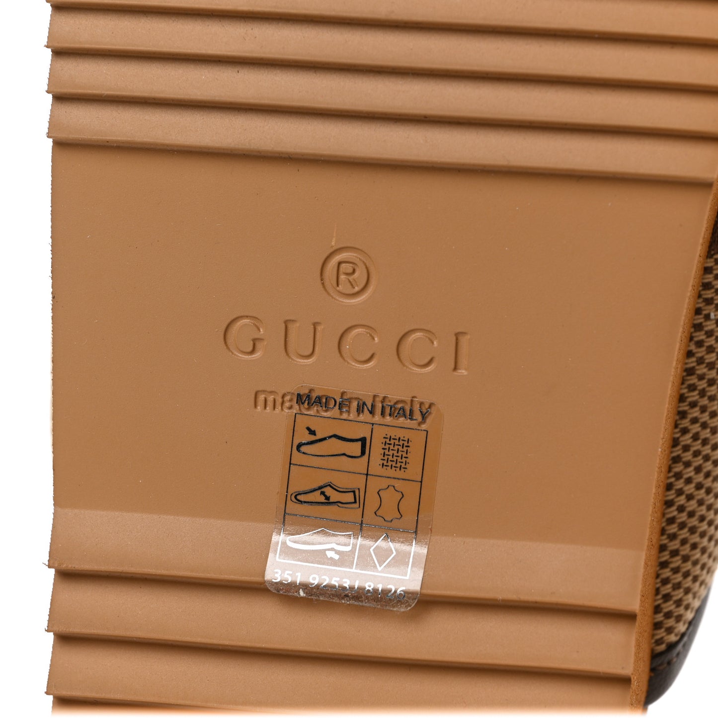 Monogram Jumbo GG Nappa Samoa Platform 40mm Slide Sandals 35 Camel Ebony New Acero