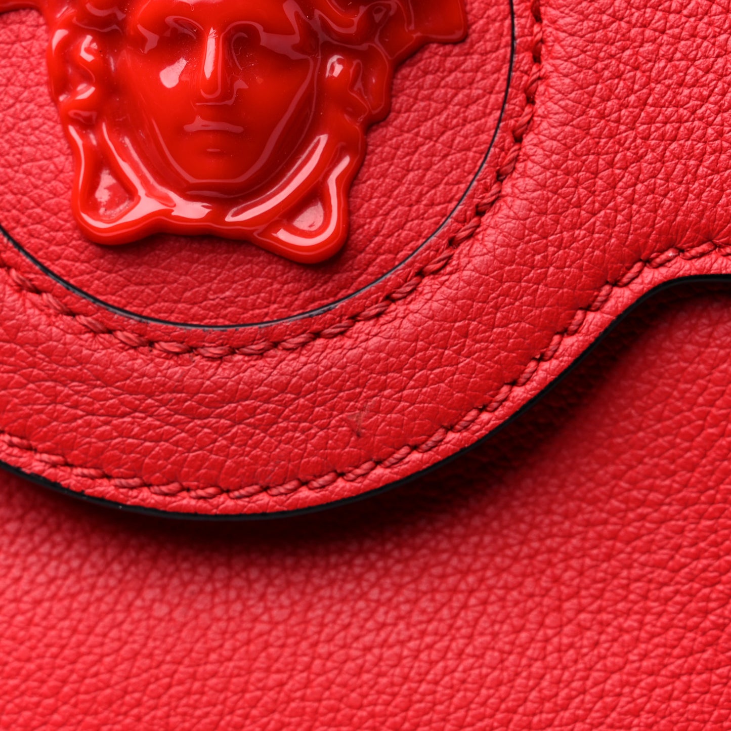 Grained Calfskin Medium La Medusa Bag Red