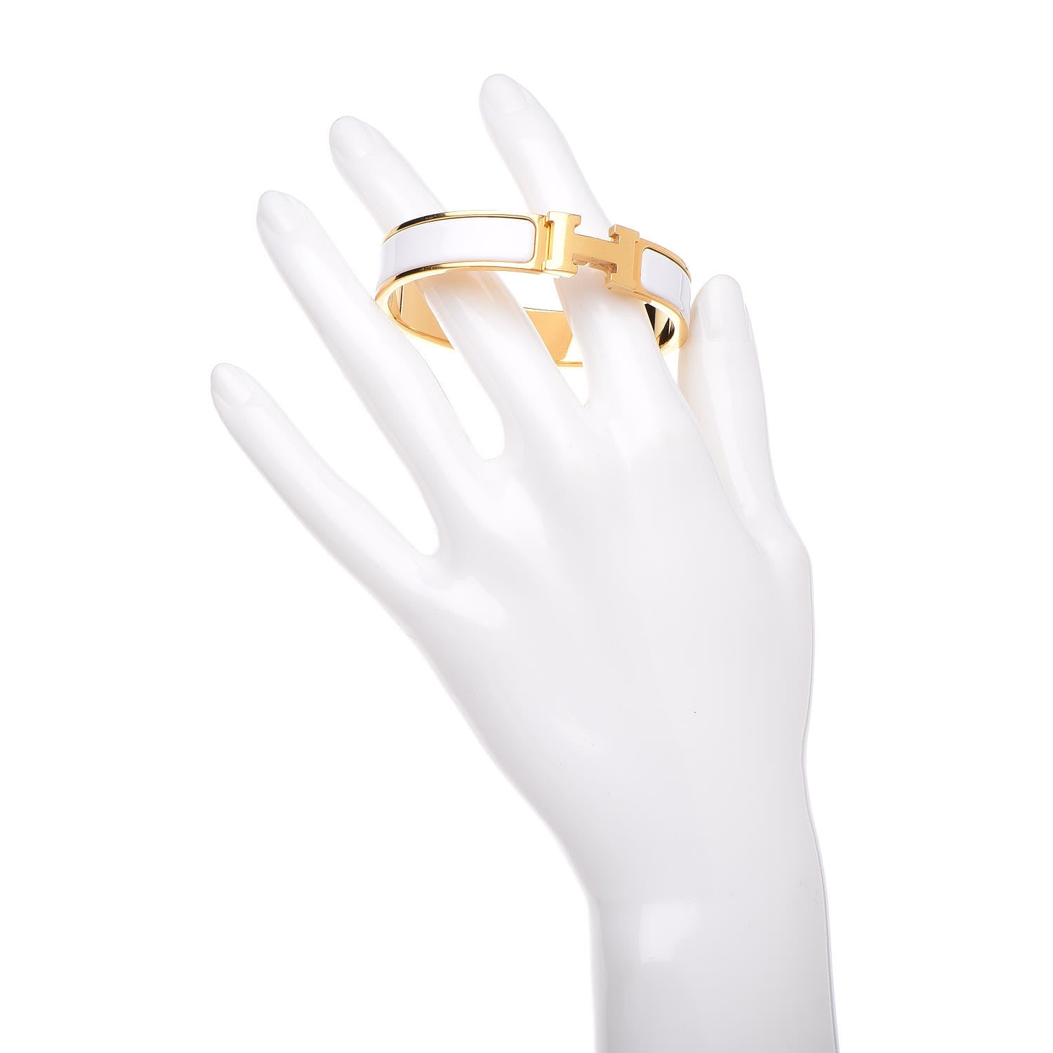 Hermes Enamel Narrow Clic Clac H Bracelet PM White 2 of 6