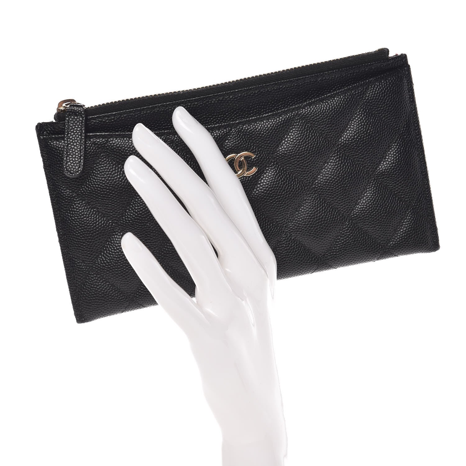 Chanel Caviar Quilted Classic Zip Pouch Black 2 of 8