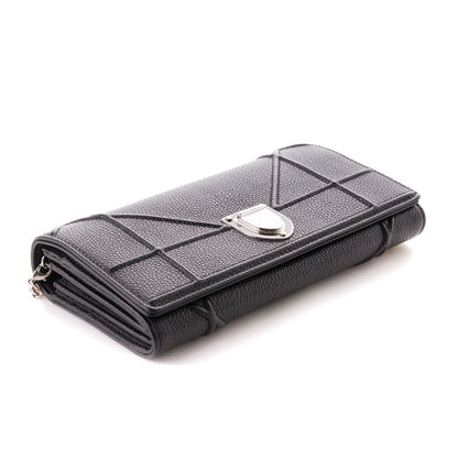 Christian Dior Grained Calfskin Diorama Croisiere Chain Wallet Black 4 of 7