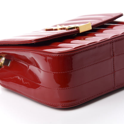 Saint Laurent Patent Calfskin Matelasse Monogram Medium Vicky Chain Bag Rouge Eros 6 of 12