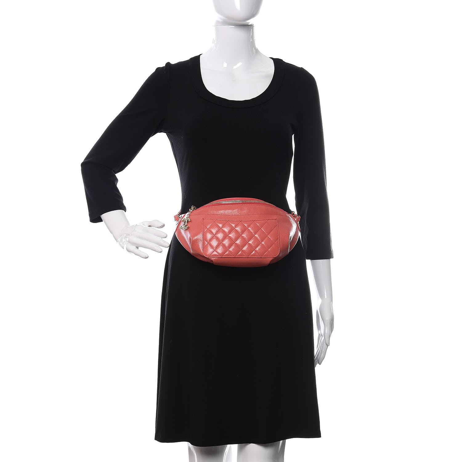 Chanel Crumpled Glazed Lambskin Quilted Waist Bag Fanny Pack Pink 2 of 11
