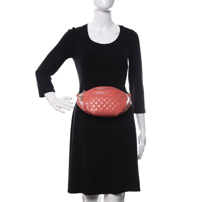 Chanel Crumpled Glazed Lambskin Quilted Waist Bag Fanny Pack Pink 2 of 11