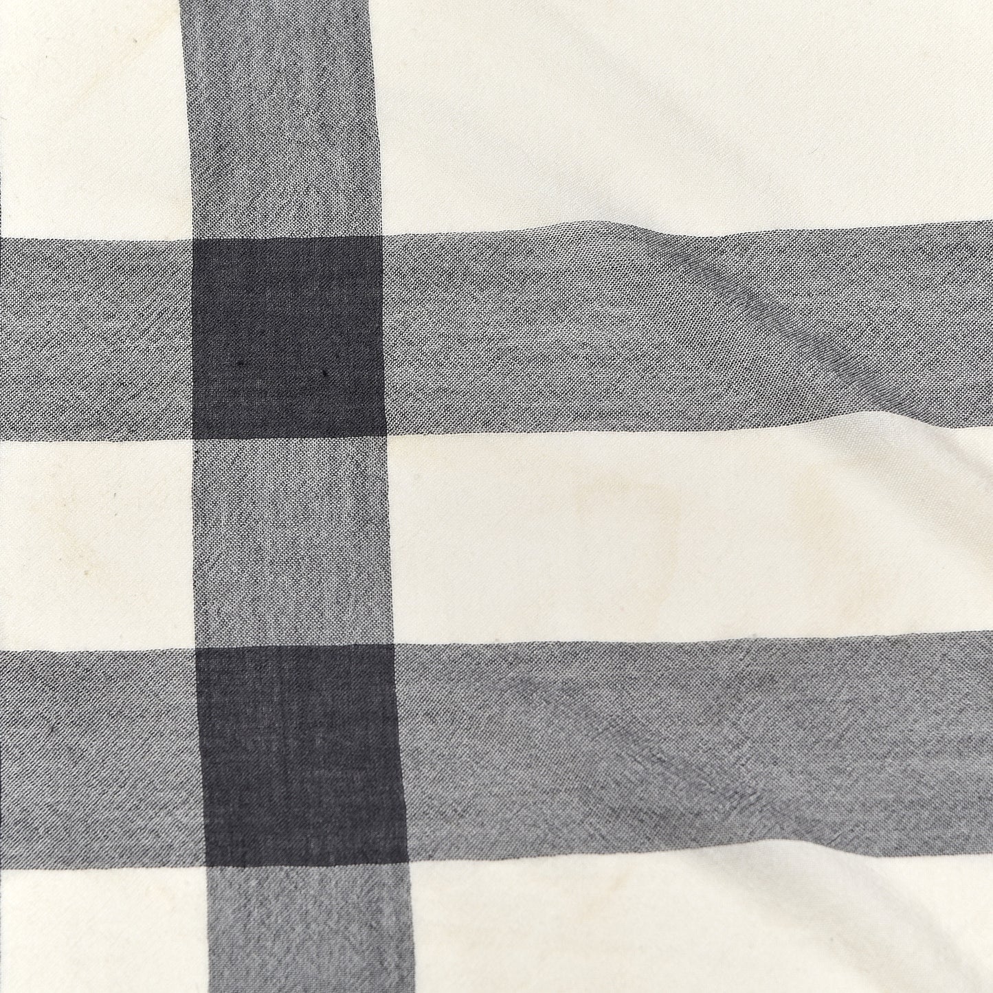 Merino Wool Check Square Scarf Ivory