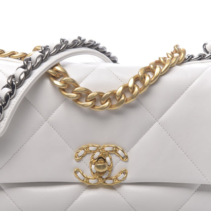 Chanel Goatskin Quilted Medium 19 Flap White 10 of 11