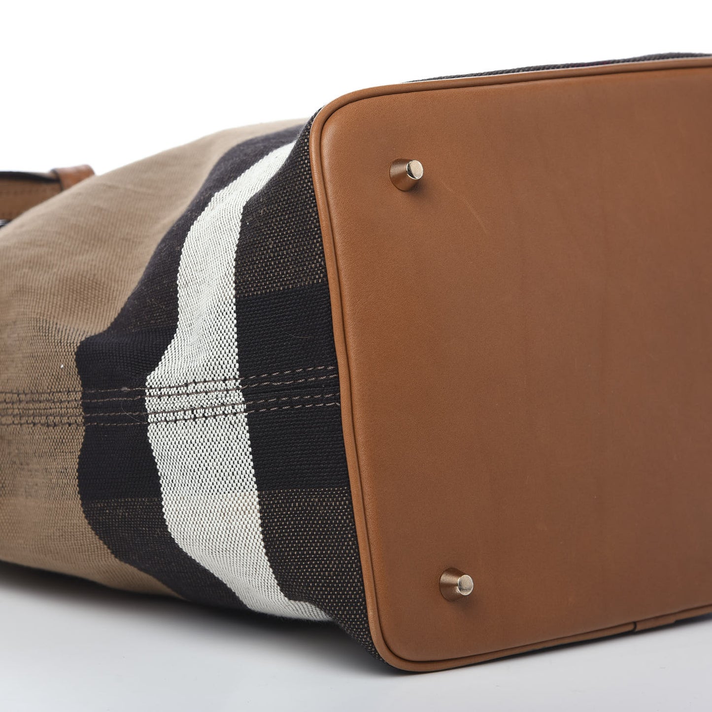 Grainy Calfskin Canvas Mega Check Medium Ashby Tassel Hobo Saddle Brown
