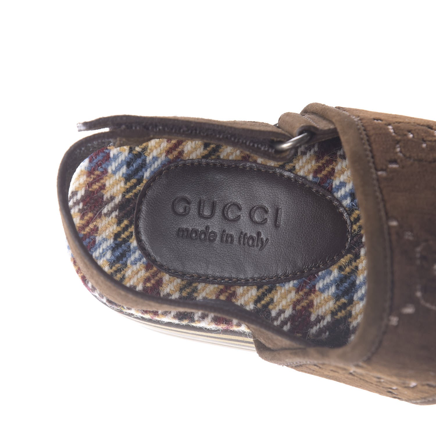 Gucci Velvet GG Monogram Suede Mens Platform Sandals 9 Coffee 8 of 11