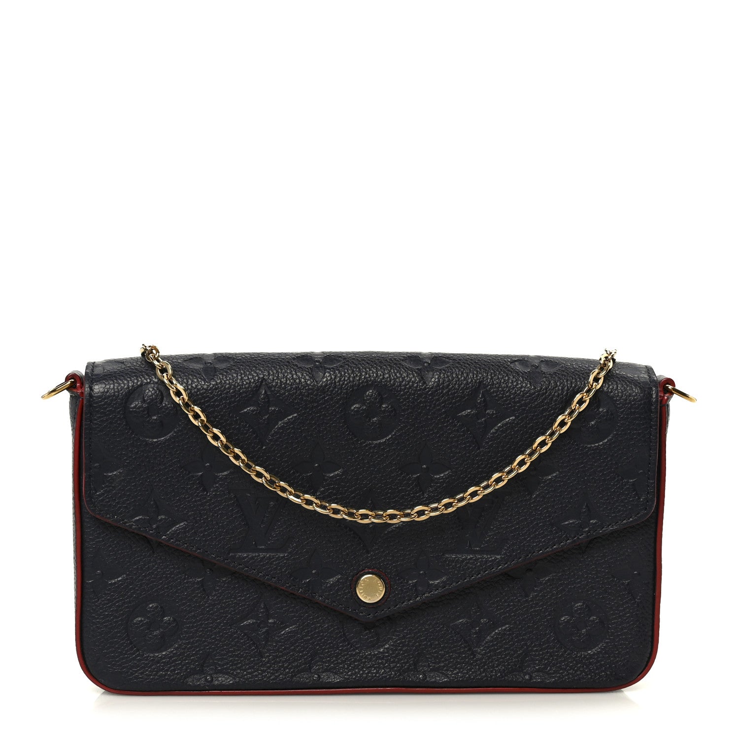 Louis Vuitton Empreinte Pochette Felicie Chain Wallet Marine Rouge 1 of 15
