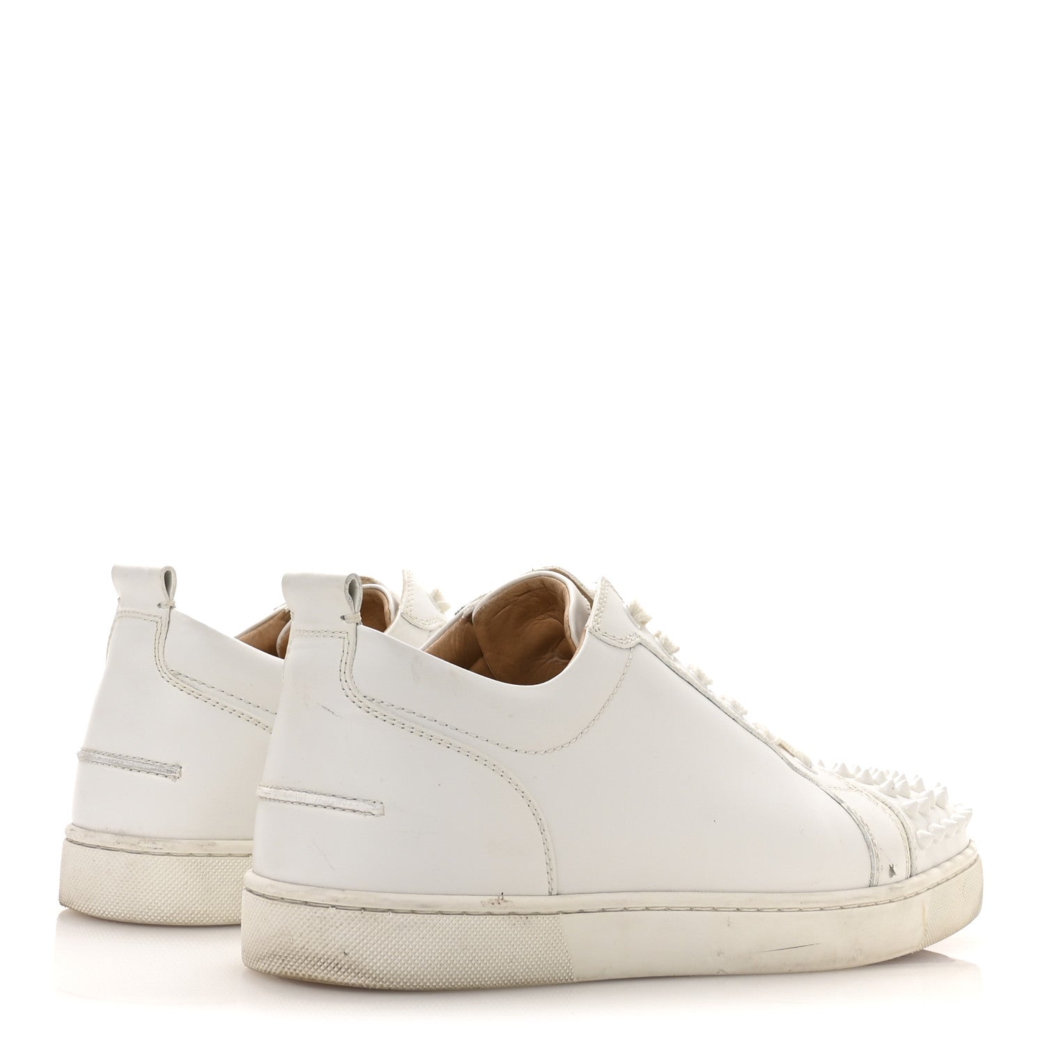 Christian Louboutin Calfskin Mens Louis Junior Spikes Flat Sneakers 43 White 5 of 9