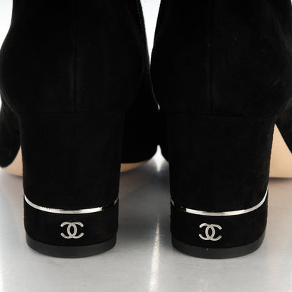 Chanel Suede Calfskin Short Boots 37 Black 9 of 9