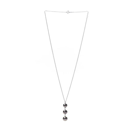 Mikimoto 18K White Gold Diamond South Sea Pearl Three Pearl Drop Necklace 3 of 4