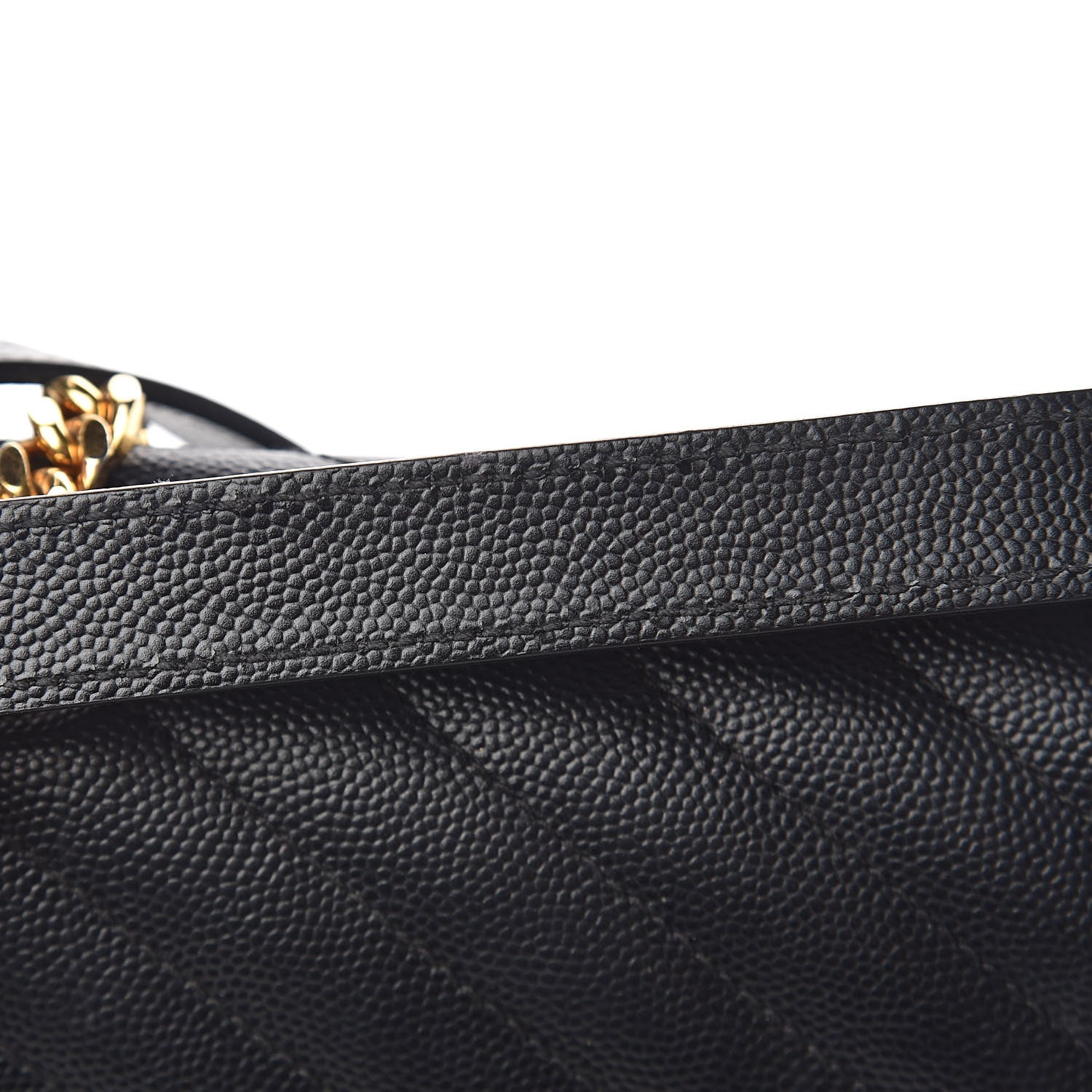 Saint Laurent Grain De Poudre Matelasse Chevron Large Monogram Satchel Black 12 of 14