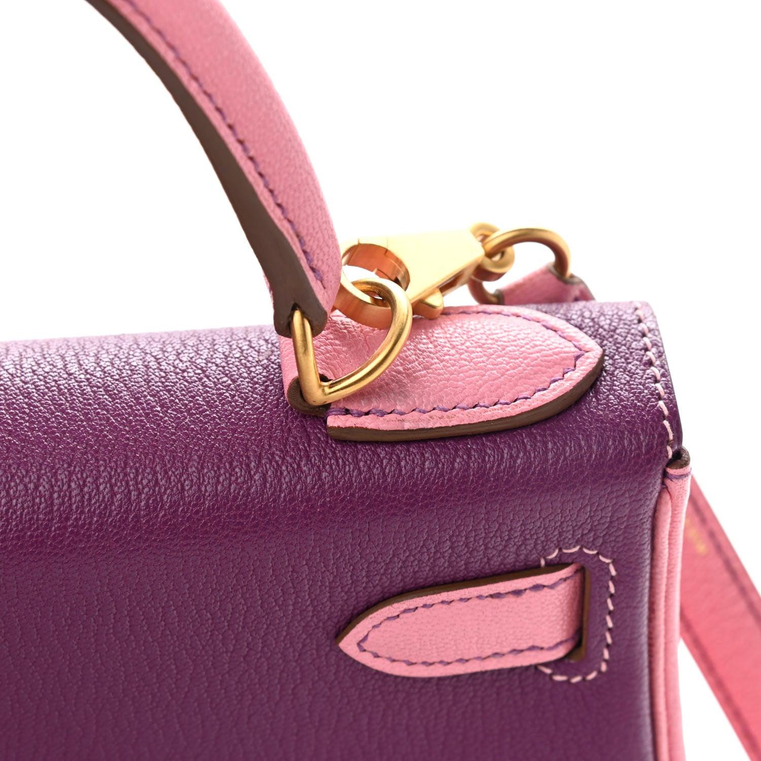 Hermes Chevre Mysore Horseshoe Kelly Retourne 28 Anemone Rose Confetti 11 of 14