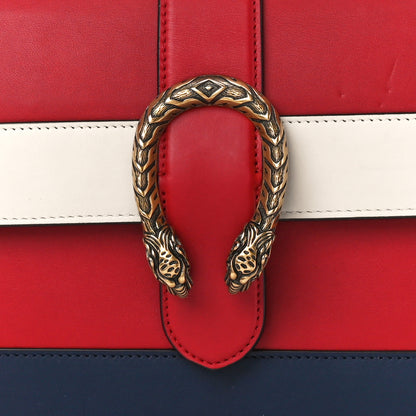 Gucci Calfskin Bamboo Web Medium Dionysus Top Handle Bag Red White Blue 9 of 16
