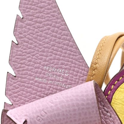 Hermes Ostrich Epsom Swift Birdy Bag Charm Mauve Sylvestre Nata Jaune Citron Magnolia Sesame 3 of 6