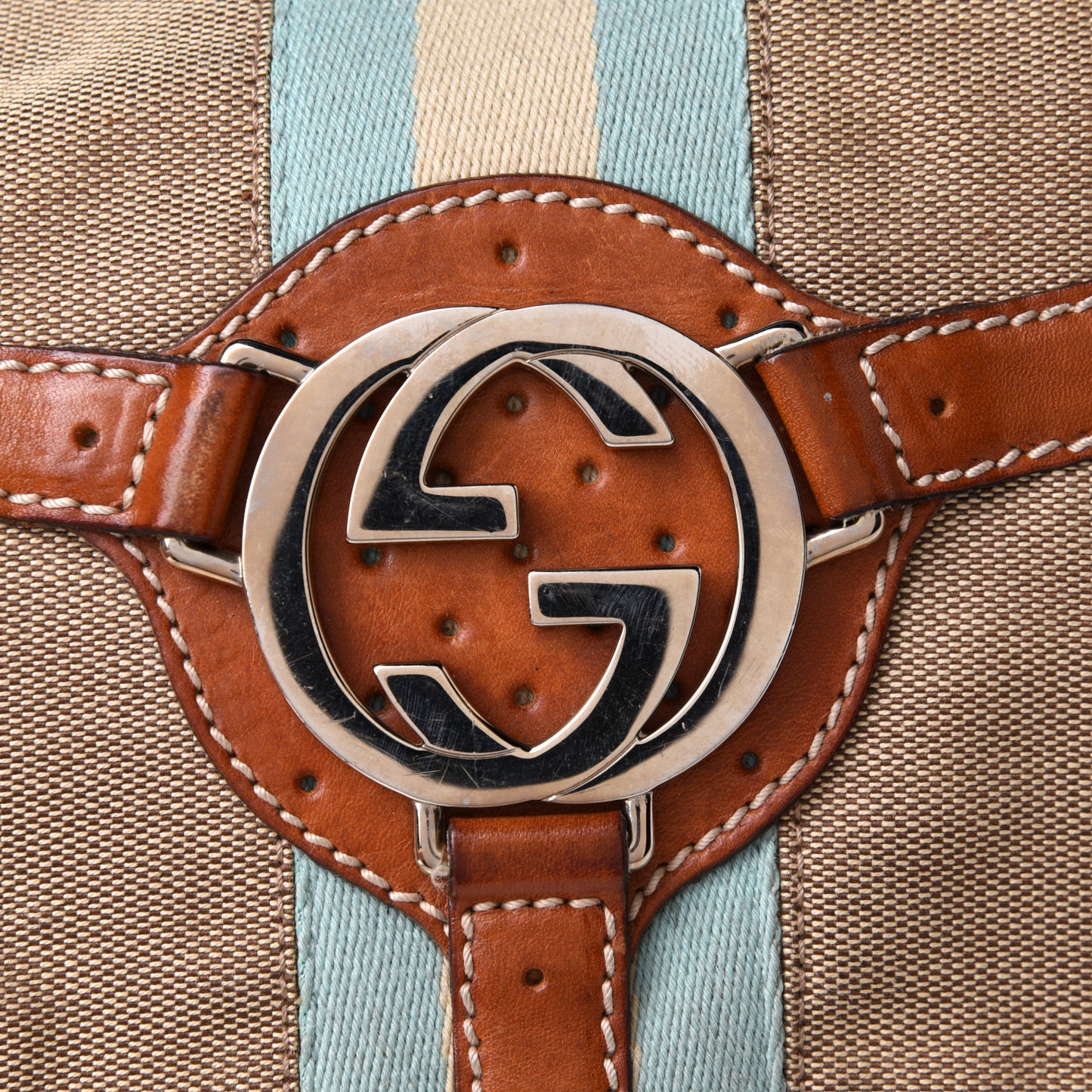 Canvas Web GG Reins Hobo Cognac