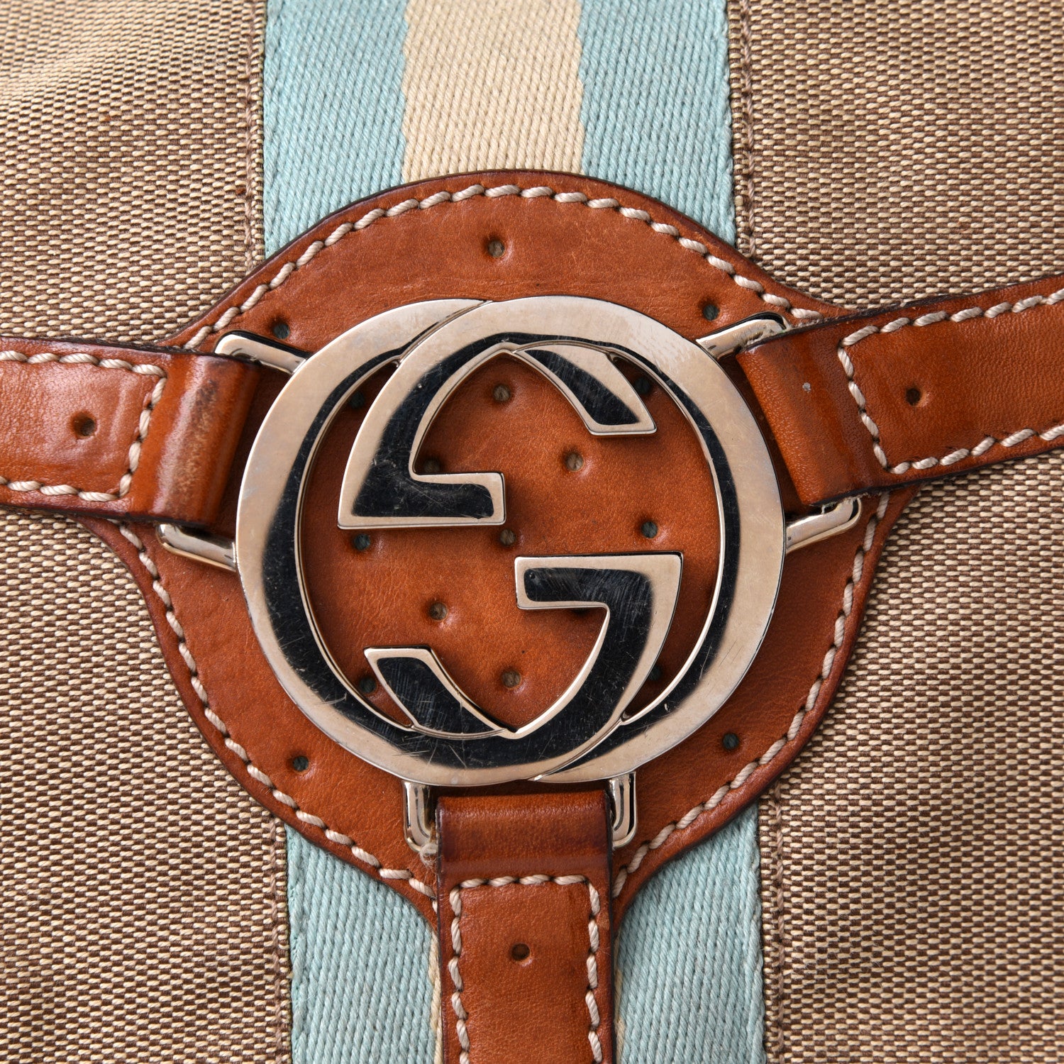Gucci Canvas Web GG Reins Hobo Cognac 7 of 10
