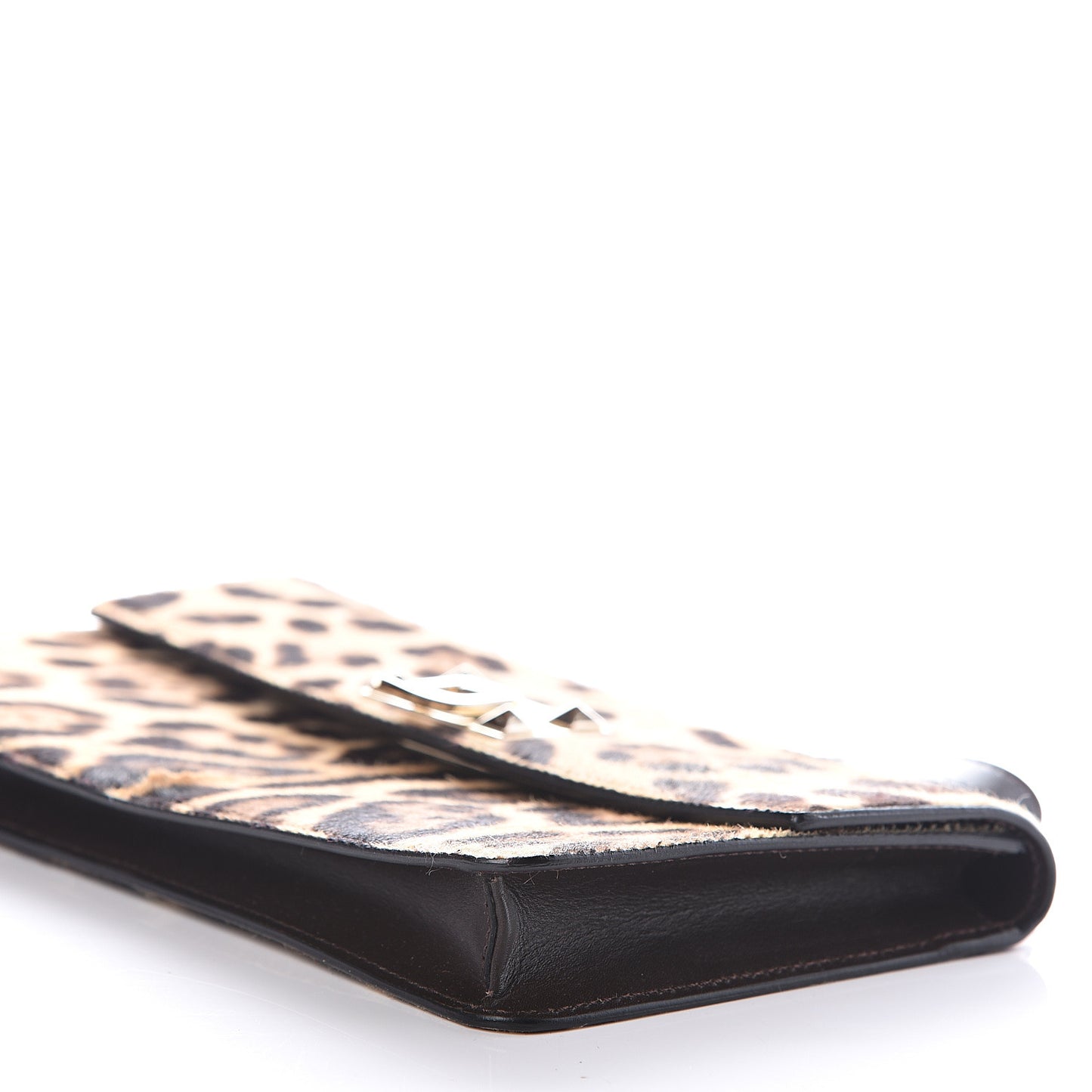 Calf Hair Leopard Print Rockstud Wristlet