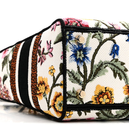 Christian Dior Canvas Petites Fleurs Embroidered Medium Lady D-Lite White Multicolor 8 of 9