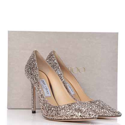 Jimmy Choo Coarse Glitter Romy 100 Pumps 39 Ballet Pink 9 of 9