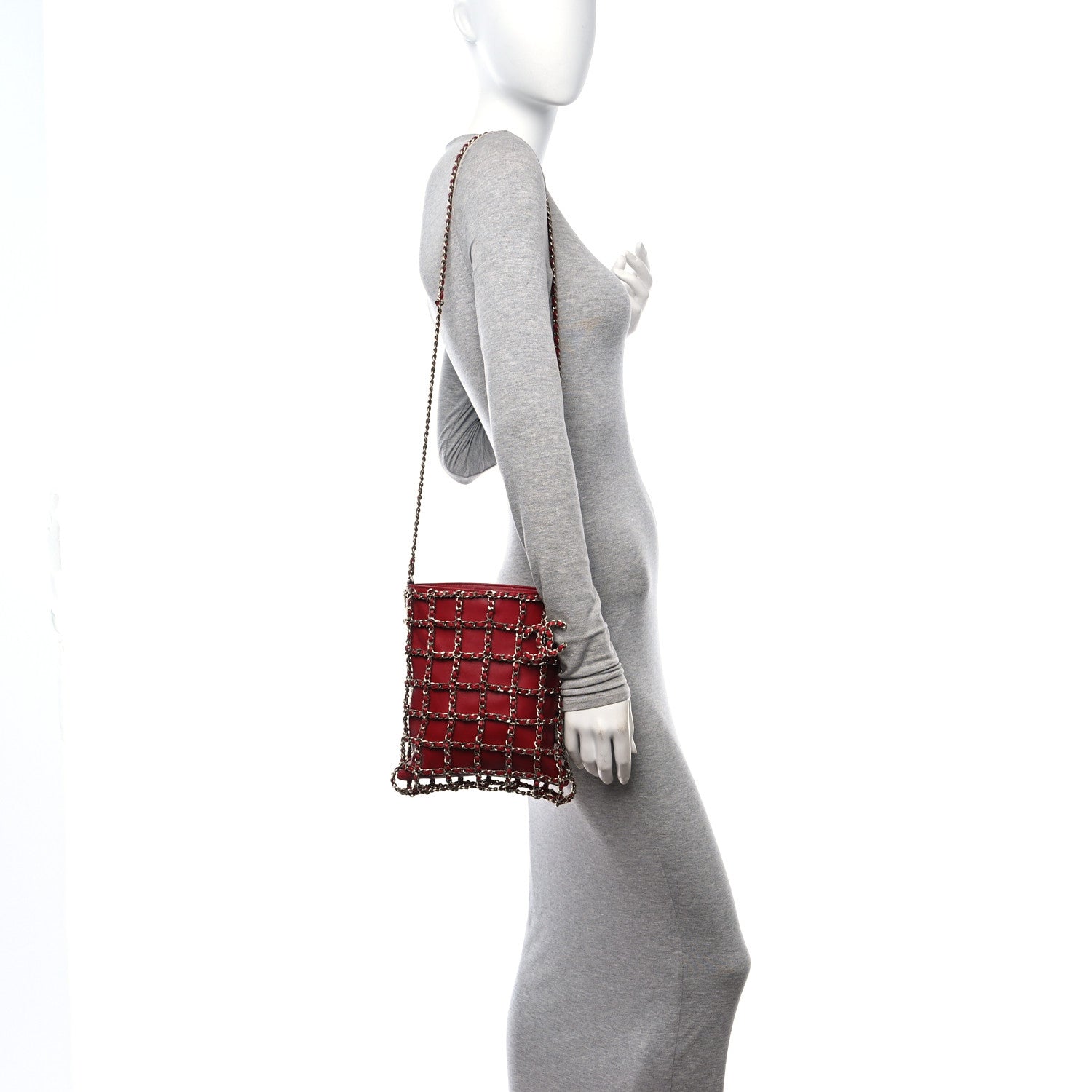Chanel Lambskin Large Shopping Chain Tote Red 2 of 14