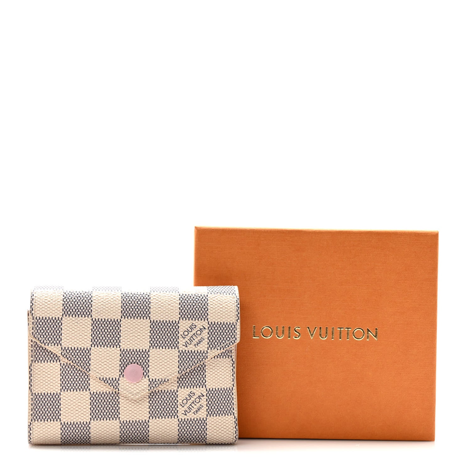 Louis Vuitton Damier Azur Victorine Wallet Rose Ballerine 10 of 11