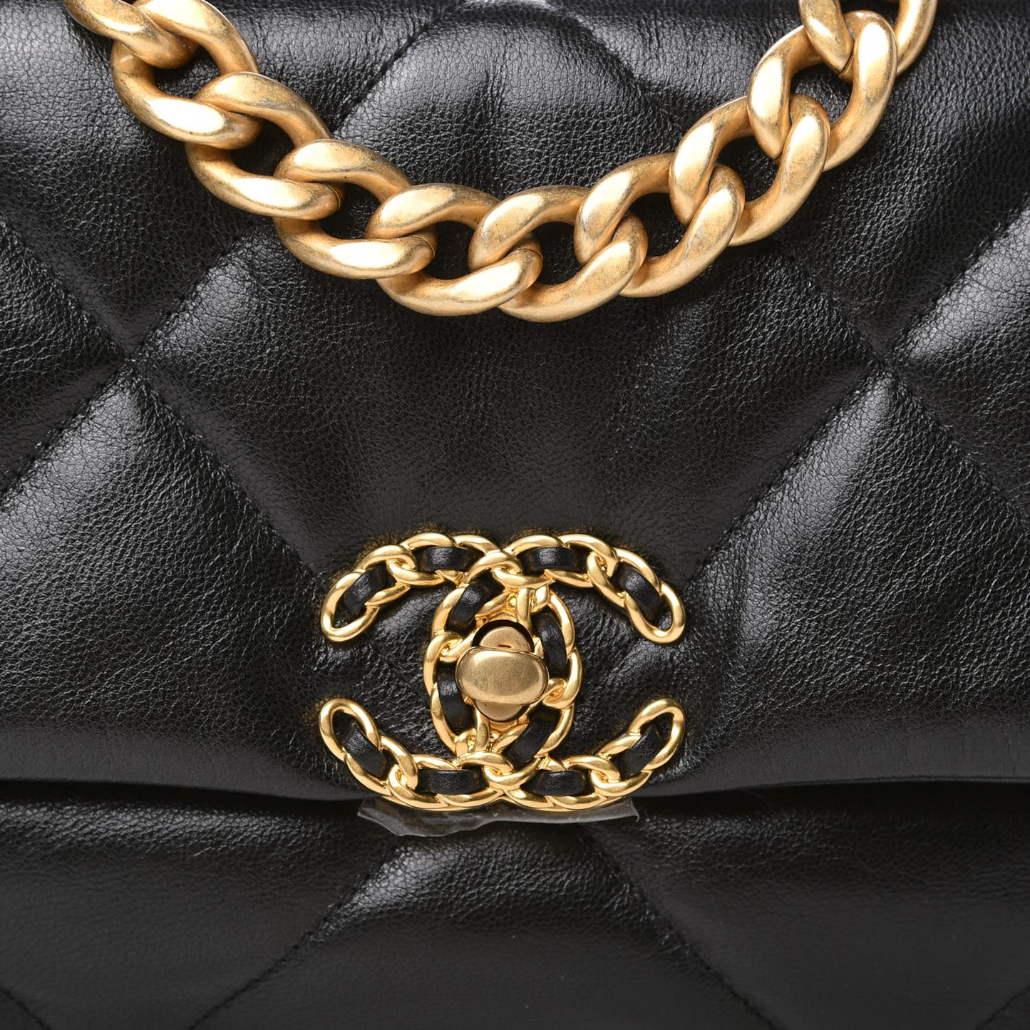Goatskin Quilted Medium Chanel 19 Flap Black