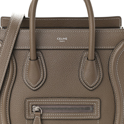 Celine Drummed Calfskin Nano Luggage Souris 9 of 11