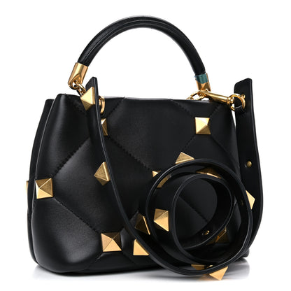 Valentino Garavani Nappa Small Roman Stud The Handle Bag Black 3 of 13