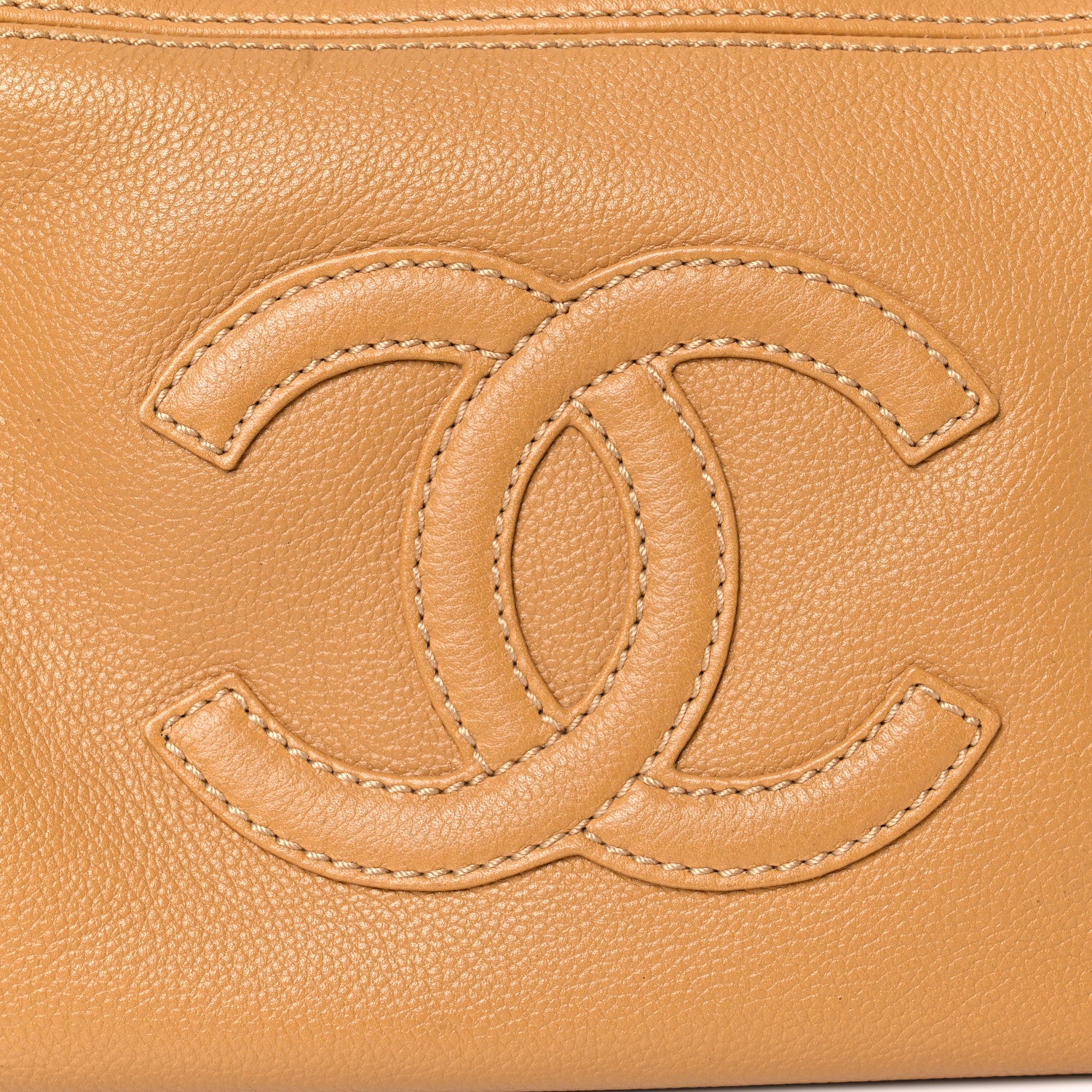 Chanel Caviar CC Chain Shoulder Bag Beige 12 of 16