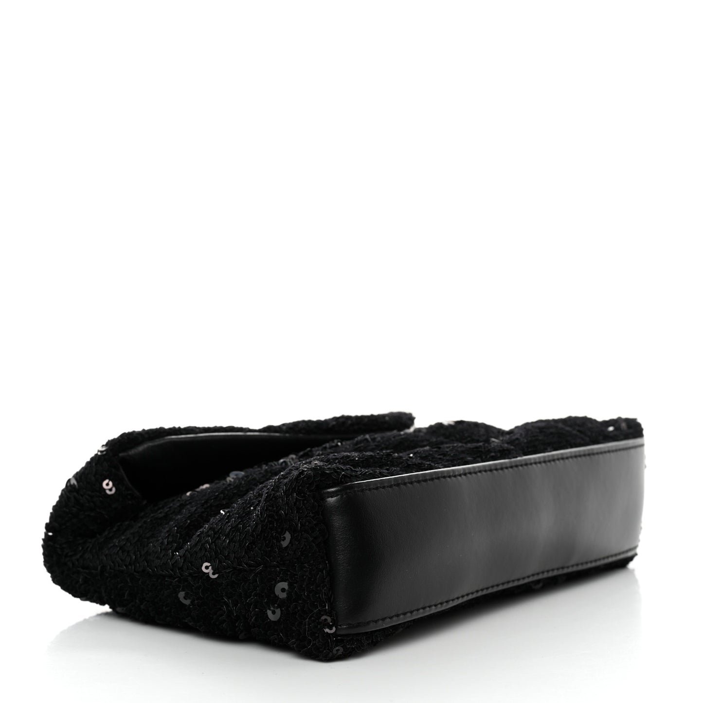 Sequin Monogram Loulou Puffer Pouch Clutch Black